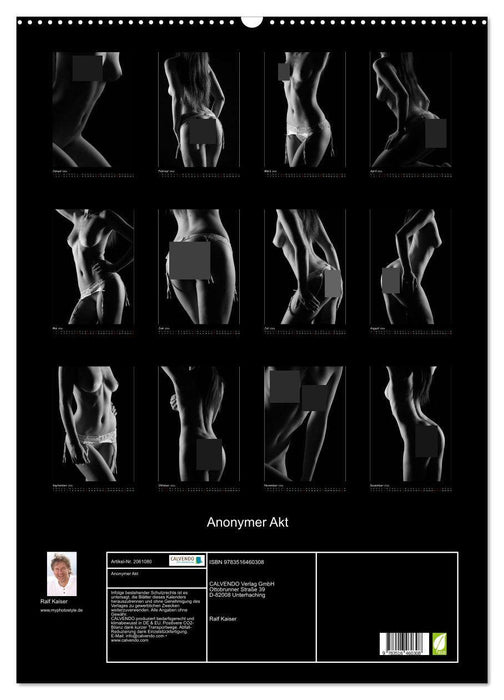 Anonymer Akt (CALVENDO Wandkalender 2026)
