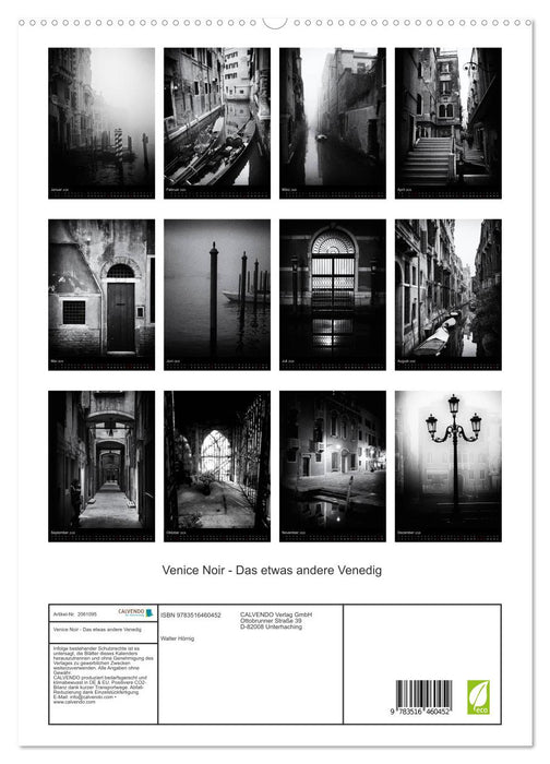 Venice Noir - Das etwas andere Venedig (CALVENDO Premium Wandkalender 2026)