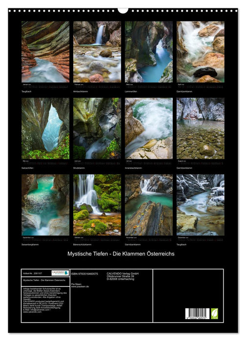 Mystische Tiefen - Die Klammen Österreichs (CALVENDO Wandkalender 2026)
