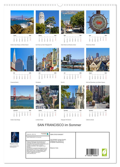 SAN FRANCISCO im Sommer (CALVENDO Premium Wandkalender 2026)