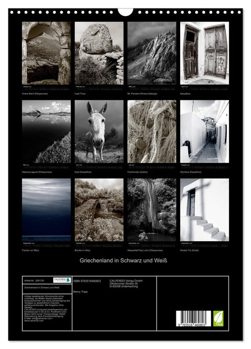Griechenland in Schwarz und Weiß (CALVENDO Wandkalender 2026)