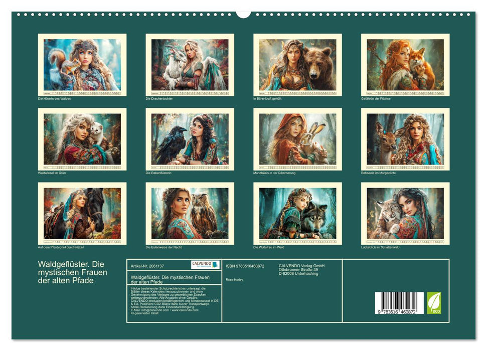 Waldgeflüster. Die mystischen Frauen der alten Pfade (CALVENDO Premium Wandkalender 2026)