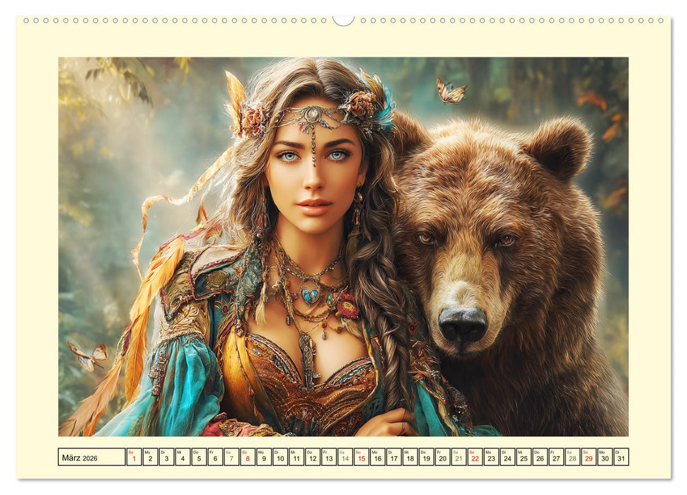 Waldgeflüster. Die mystischen Frauen der alten Pfade (CALVENDO Premium Wandkalender 2026)