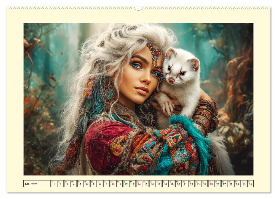 Waldgeflüster. Die mystischen Frauen der alten Pfade (CALVENDO Premium Wandkalender 2026)