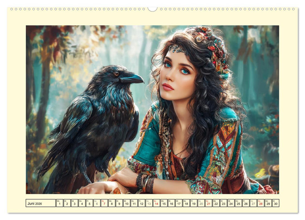 Waldgeflüster. Die mystischen Frauen der alten Pfade (CALVENDO Premium Wandkalender 2026)