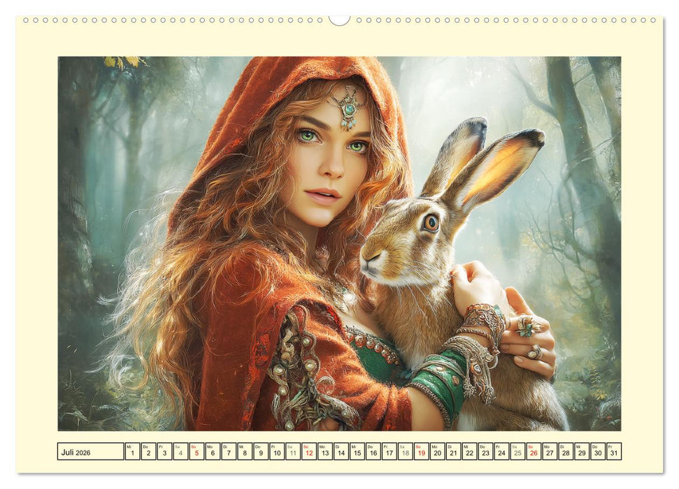 Waldgeflüster. Die mystischen Frauen der alten Pfade (CALVENDO Premium Wandkalender 2026)