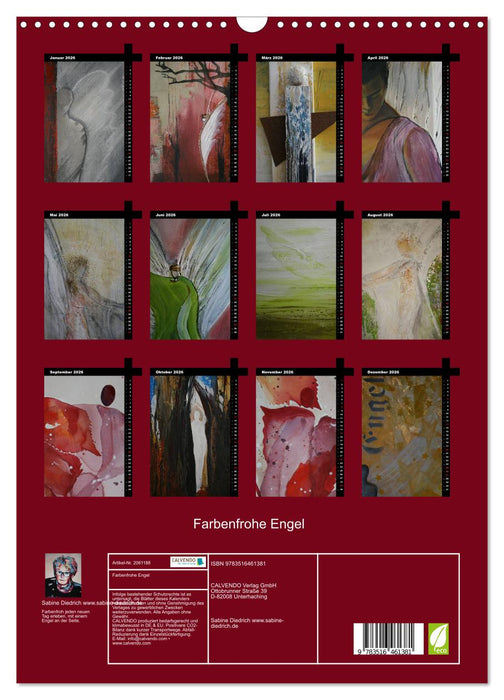 Farbenfrohe Engel (CALVENDO Wandkalender 2026)