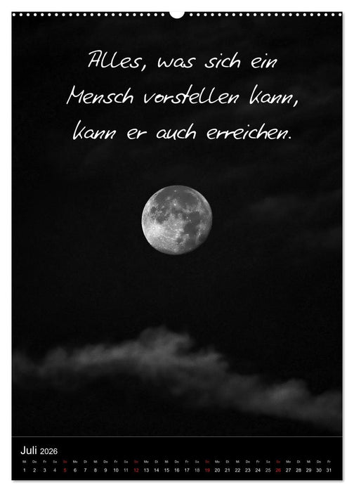 Kluge Sprüche in Schwarz-Weiß (CALVENDO Premium Wandkalender 2026)