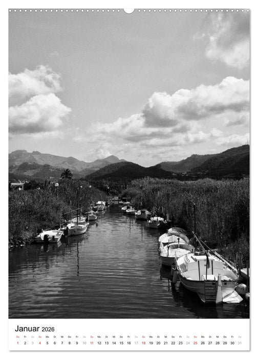 Mallorca Impressionen in schwarz-weiß (CALVENDO Wandkalender 2026)