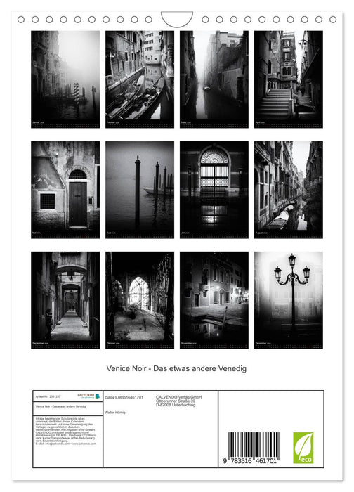 Venice Noir - Das etwas andere Venedig (CALVENDO Wandkalender 2026)