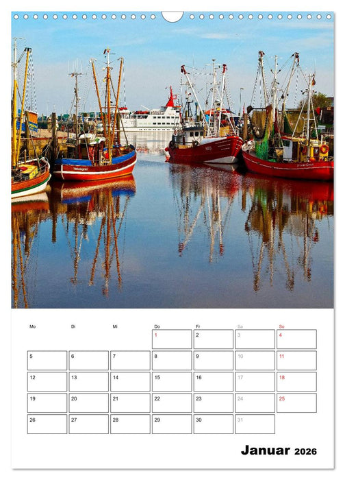 Neuharlingersiel Hafenromantik / Planer (CALVENDO Wandkalender 2026)