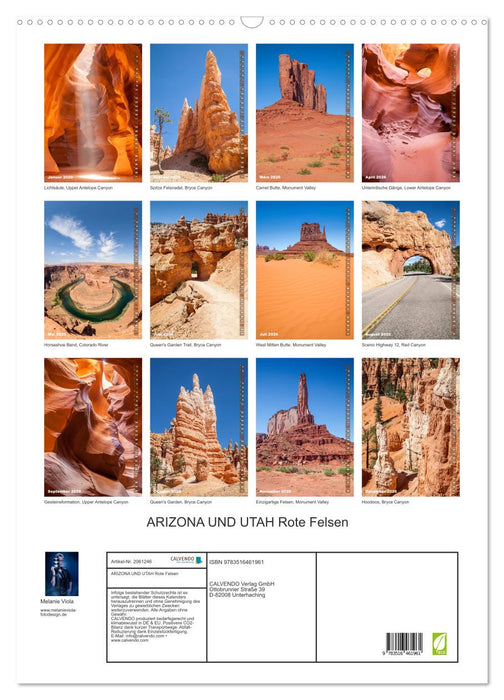 ARIZONA UND UTAH Rote Felsen (CALVENDO Wandkalender 2026)