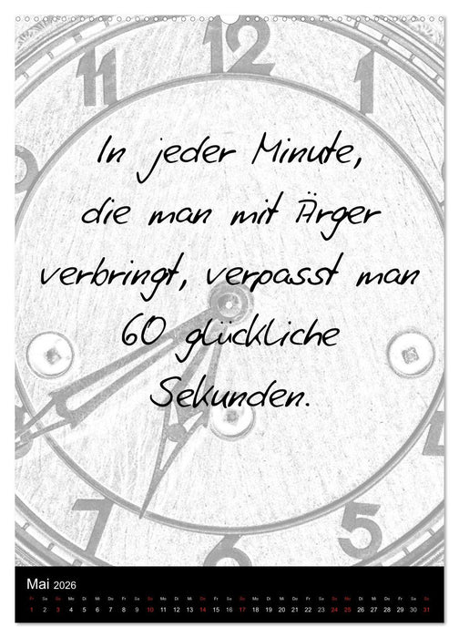 Kluge Sprüche in Schwarz-Weiß (CALVENDO Wandkalender 2026)