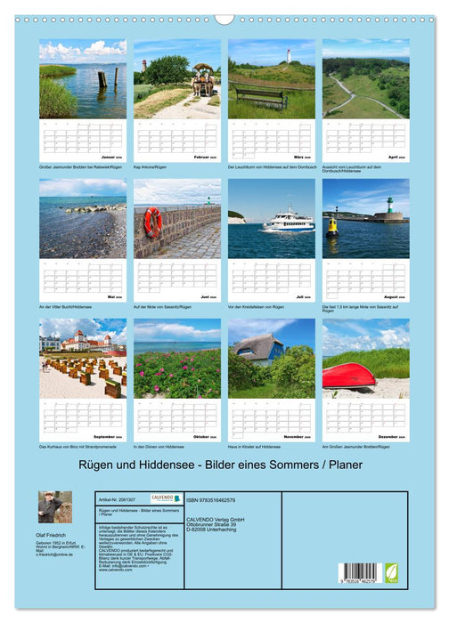 Rügen und Hiddensee - Bilder eines Sommers / Planer (CALVENDO Wandkalender 2026)