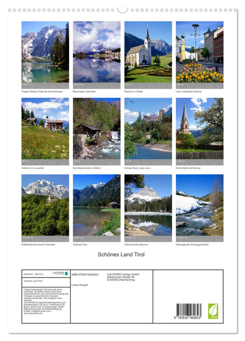 Schönes Land Tirol (CALVENDO Premium Wandkalender 2026)