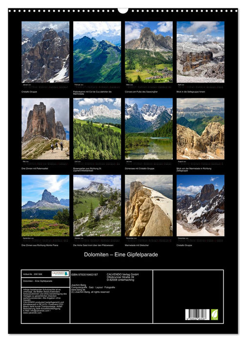 Dolomiten – Eine Gipfelparade (CALVENDO Wandkalender 2026)