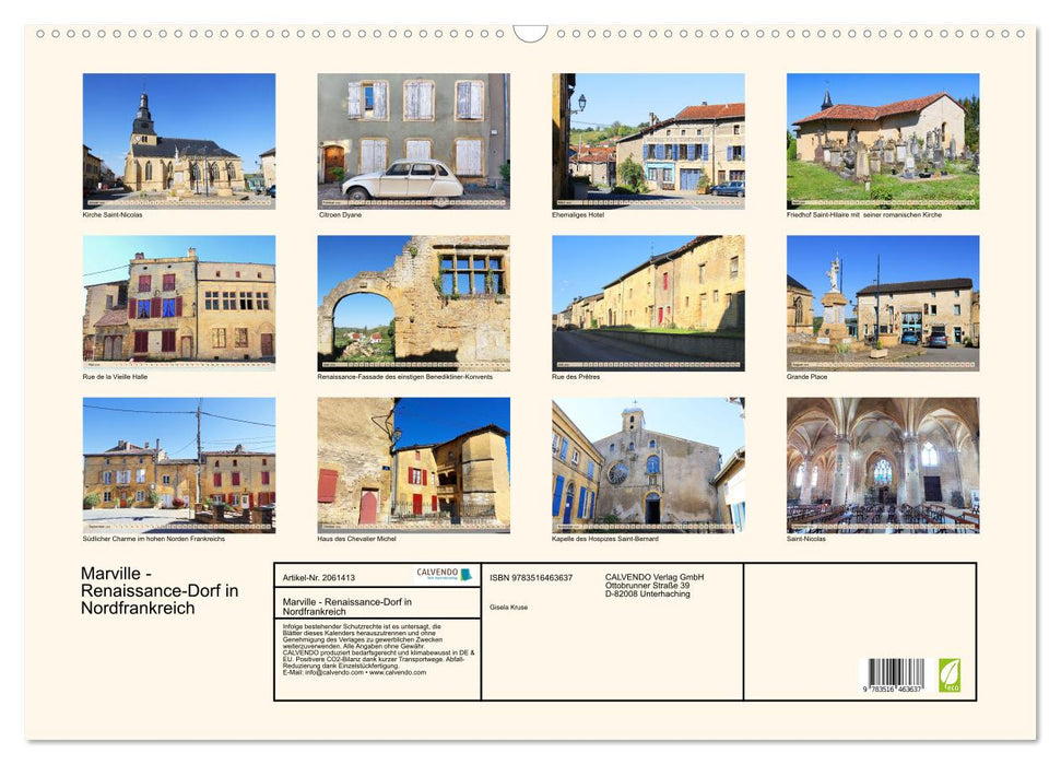 Marville - Renaissance-Dorf in Nordfrankreich (CALVENDO Wandkalender 2026)