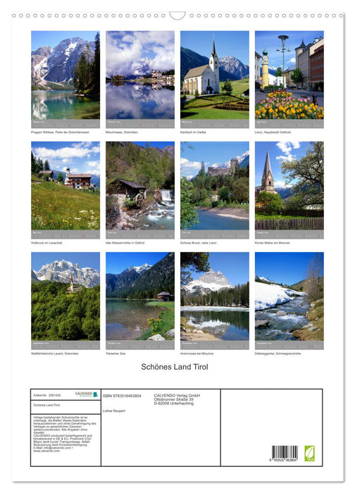Schönes Land Tirol (CALVENDO Wandkalender 2026)