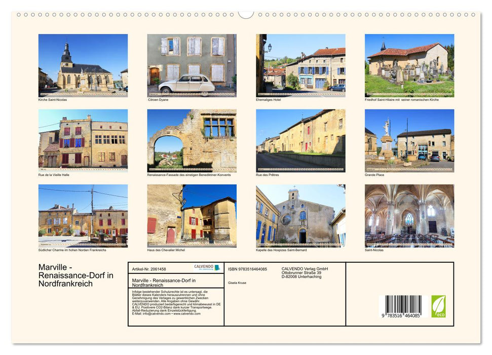 Marville - Renaissance-Dorf in Nordfrankreich (CALVENDO Premium Wandkalender 2026)