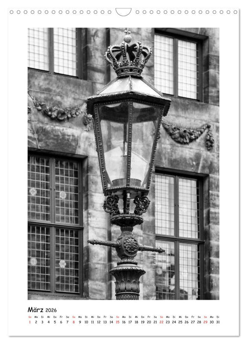 Straßenlaternen Monochrom (CALVENDO Wandkalender 2026)