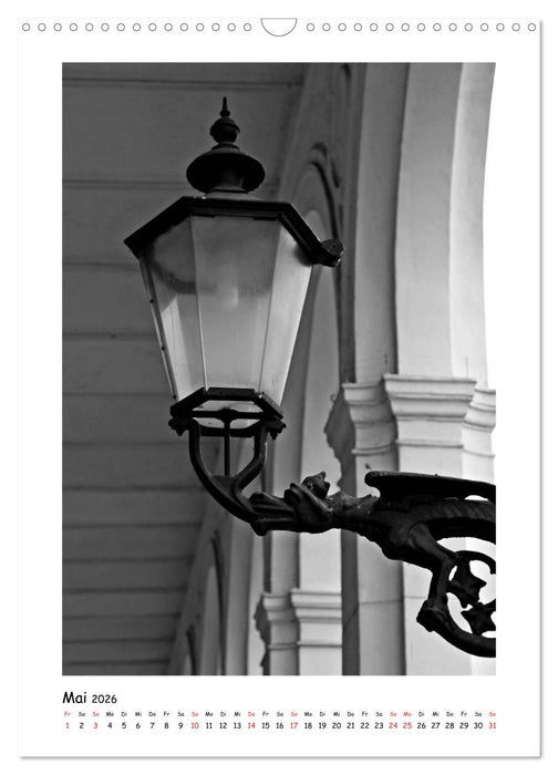 Straßenlaternen Monochrom (CALVENDO Wandkalender 2026)