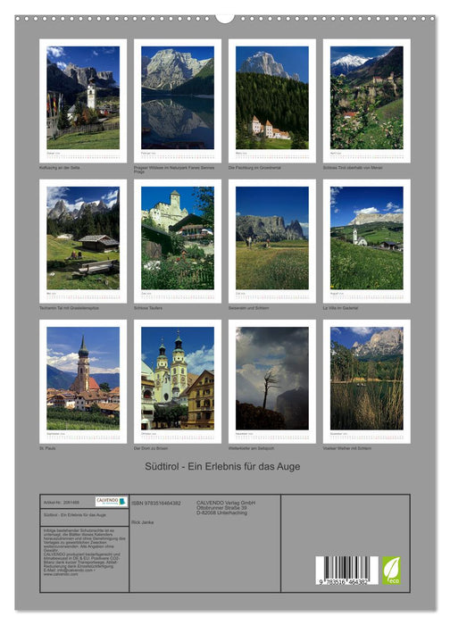 Südtirol - Ein Erlebnis für das Auge (CALVENDO Premium Wandkalender 2026)