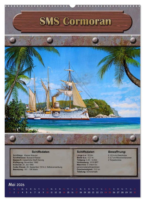 Die kaiserliche Marine 1871 - 1918 (CALVENDO Premium Wandkalender 2026)