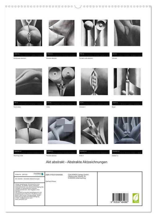 Akt abstrakt - Abstrakte Aktzeichnungen (CALVENDO Premium Wandkalender 2026)