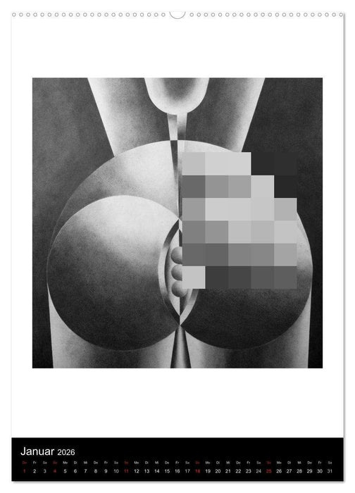Akt abstrakt - Abstrakte Aktzeichnungen (CALVENDO Premium Wandkalender 2026)