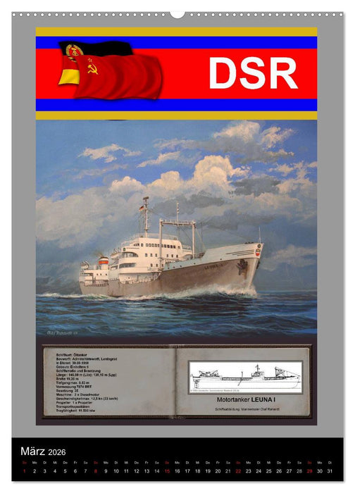 Heimathafen Rostock - Schiffe der Deutschen Seereederei (CALVENDO Premium Wandkalender 2026)
