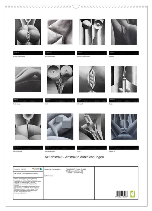 Akt abstrakt - Abstrakte Aktzeichnungen (CALVENDO Wandkalender 2026)
