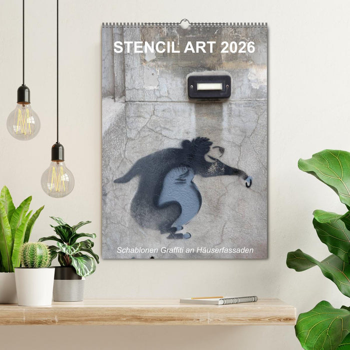 STENCIL ART 2026 - Schablonen Graffiti an Häuserfassaden / Planer (CALVENDO Wandkalender 2026)