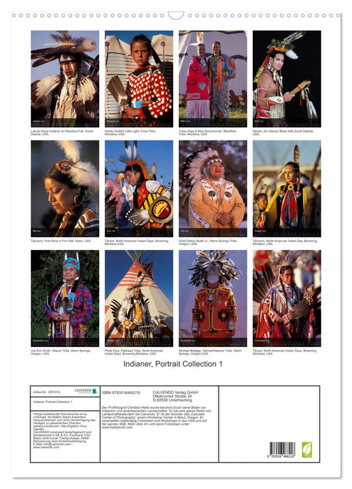 Indianer, Portrait Collection 1 (CALVENDO Wandkalender 2026)