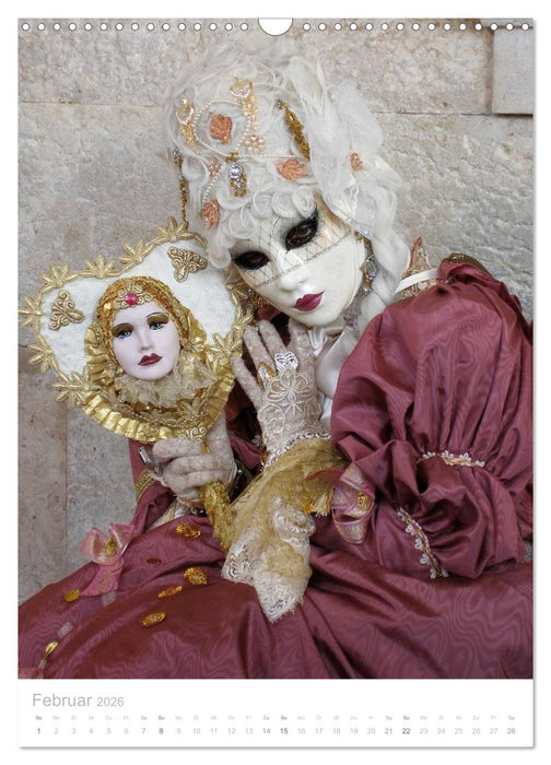 Masken der Sehnsucht - Karneval in Venedig (CALVENDO Wandkalender 2026)