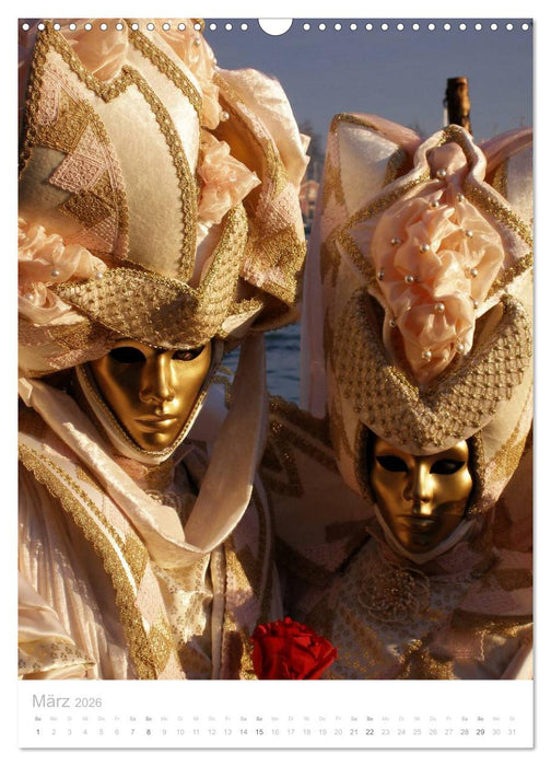 Masken der Sehnsucht - Karneval in Venedig (CALVENDO Wandkalender 2026)