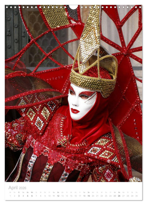 Masken der Sehnsucht - Karneval in Venedig (CALVENDO Wandkalender 2026)