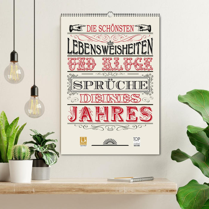 Die schönsten Lebensweisheiten Typo - Kalender (CALVENDO Wandkalender 2026)
