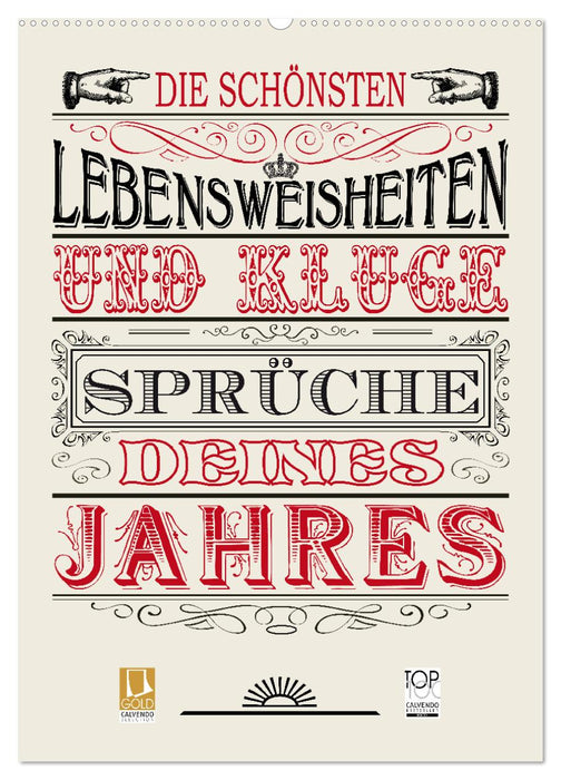 Die schönsten Lebensweisheiten Typo - Kalender (CALVENDO Wandkalender 2026)