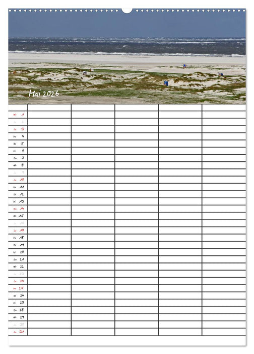 Urlaubsparadies Amrum / Familienplaner (CALVENDO Wandkalender 2026)