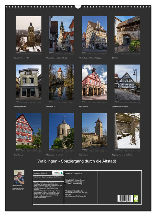 Waiblingen - Spaziergang durch die Altstadt (CALVENDO Wandkalender 2026)