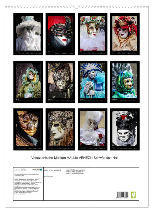 Venezianische Masken HALLia VENEZia Schwäbisch Hall (CALVENDO Wandkalender 2026)