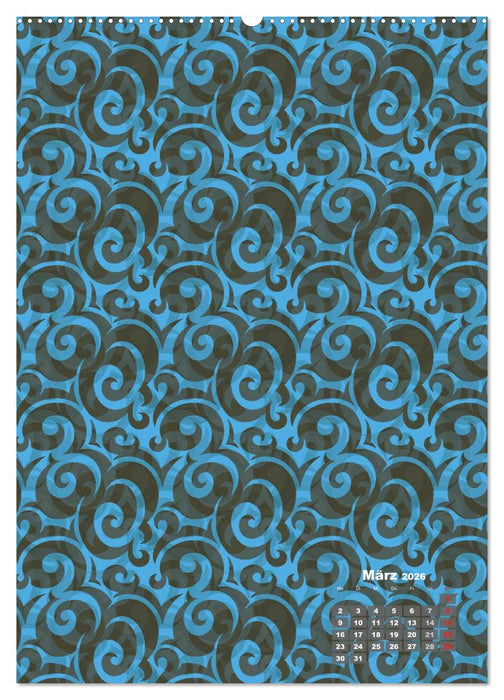 Tapetendesigns – Strukturen, Muster und Bastelvorlagen (CALVENDO Wandkalender 2026)
