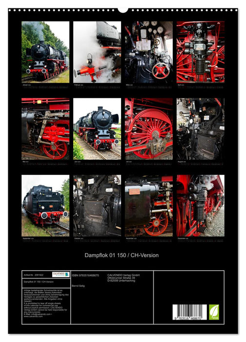 Dampflok 01 150 / CH-Version (CALVENDO Premium Wandkalender 2026)