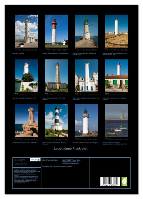 Leuchttürme Frankreich (CALVENDO Premium Wandkalender 2026)