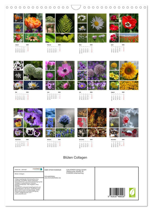 Blüten Collagen (CALVENDO Wandkalender 2026)