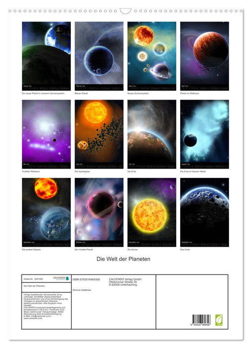 Die Welt der Planeten (CALVENDO Wandkalender 2026)
