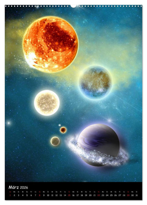Die Welt der Planeten (CALVENDO Wandkalender 2026)
