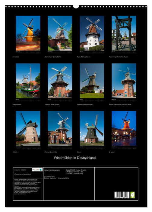 Windmühlen in Deutschland (CALVENDO Wandkalender 2026)