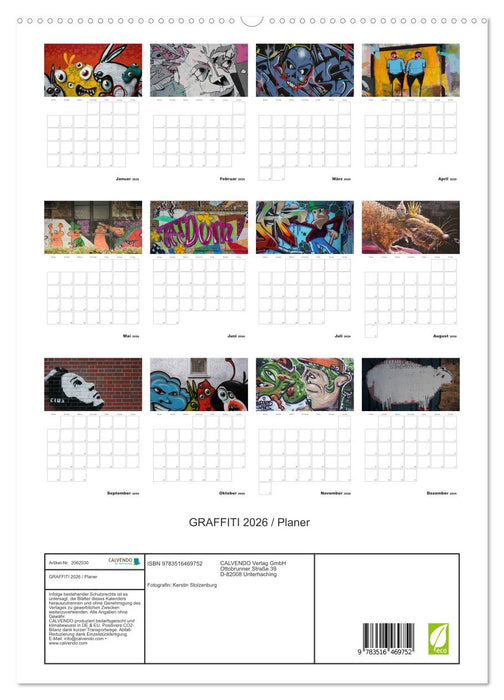 GRAFFITI 2026 / Planer (CALVENDO Premium Wandkalender 2026)