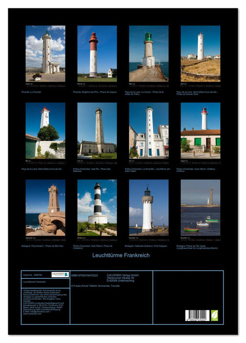 Leuchttürme Frankreich (CALVENDO Wandkalender 2026)